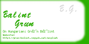 balint grun business card